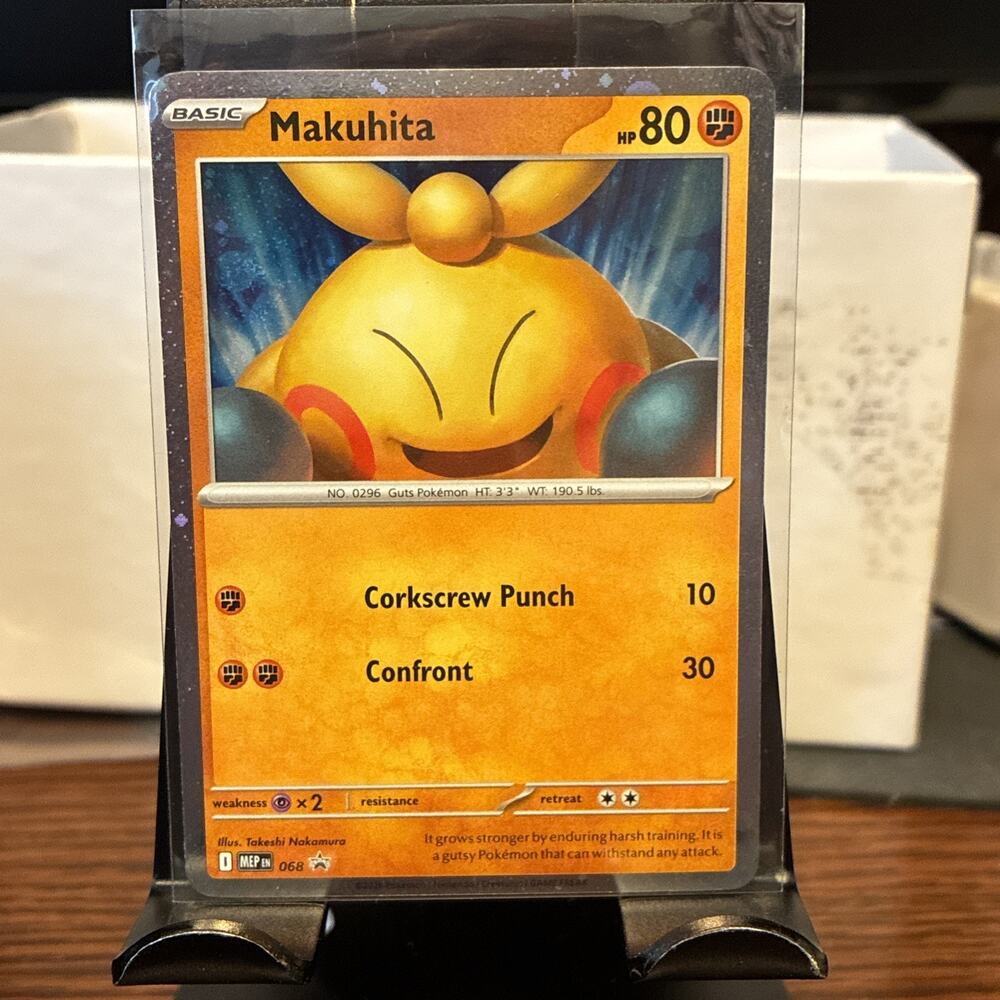 Pokemon Perfect Order Cosmos Swirl 🍥 Holo Makuhita #68 Black Star Promo Card 73
